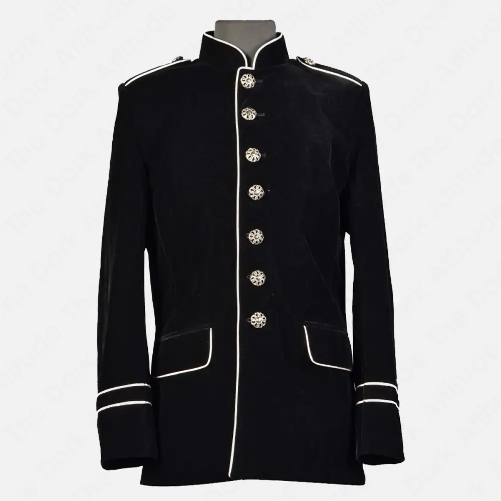 Men Military Style Coat Steampunk VTG Goth Coat