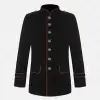 Men Black Gothic Jacket Red Pipping VTG Steampunk Coat Men Black Steampunk Jacket Red Pipping VTG Gothic Coat