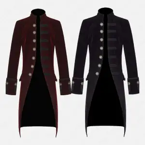 Men’s Gothic Pentagram Velvet Frock Coat