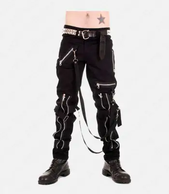 Black Industrial Gothic Cargo Pants