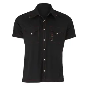 Men's Gothic Punk Rock Red Thread Shirt