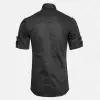 Black Punk Rock Short Sleeve Shirt Top | EMO Men Cotton T-Shirt