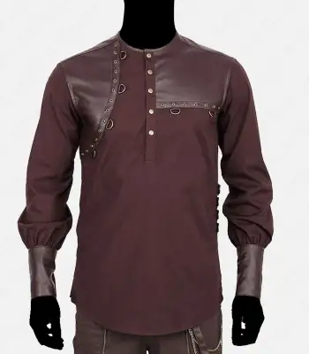 Brown Steampunk Vintage Shirt 