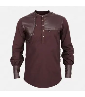 Brown Steampunk Vintage Shirt 