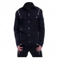 Punked Gothic Zipper Black Shirt