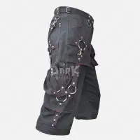 Men's Emo Black Cargo Gothic Shorts