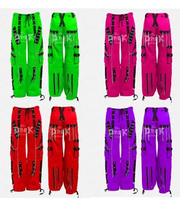 Alt Cyber Goth Baggy Trousers Punk Rock Bondage Cargo Pant