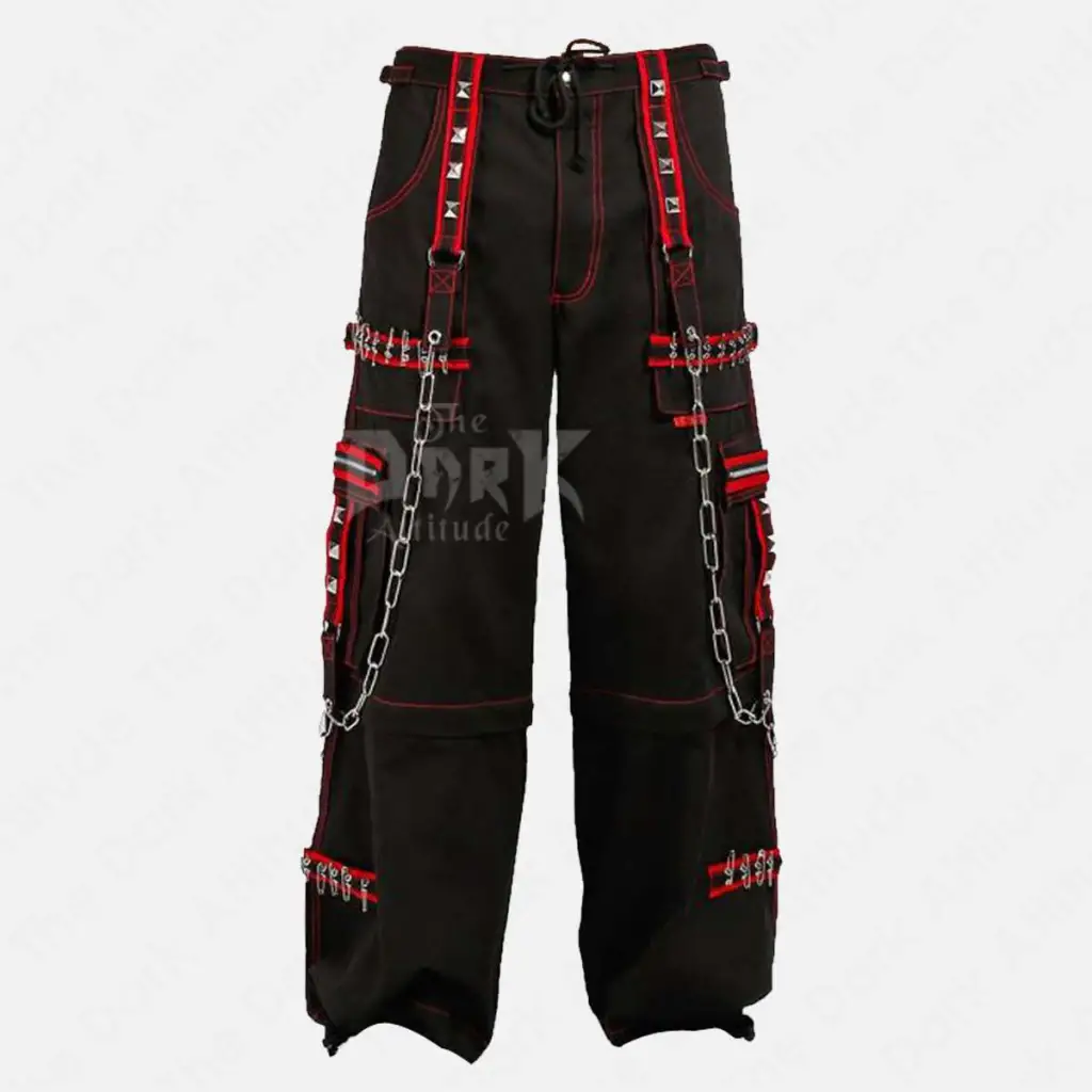 EMO Metal Chains Baggy Trouser Cyber Goth Studded Bondage Trans Pant