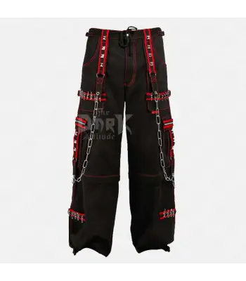 EMO Metal Chains Baggy Trouser Cyber Goth Studded Bondage Trans Pant