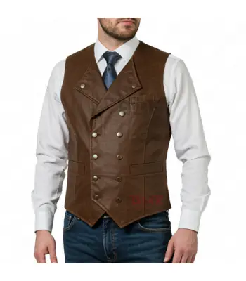 Men's Gothic Embossed Brown Leather