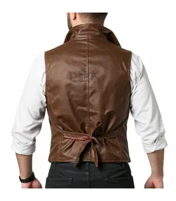 Men's Gothic Double Breasted Brown Vest