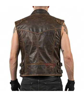 Men's Steampunk Distressed Brown Leather Vest