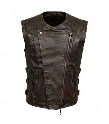 Men's Gothic Leather Biker Vest