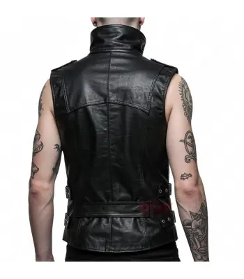 Gothic Steampunk Leather Vest for Men