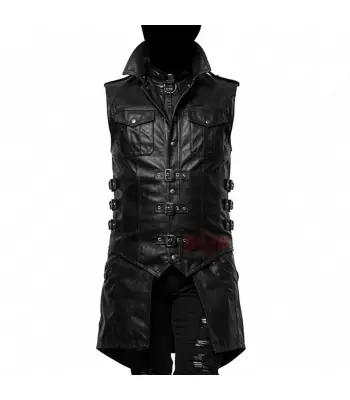 Gothic Steampunk Leather Biker Vest