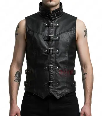 Black Gothic Steampunk Buckled Vest