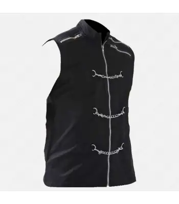 Men Bondage Chains Vest Black Sleeve Less EMO PUNK Vest