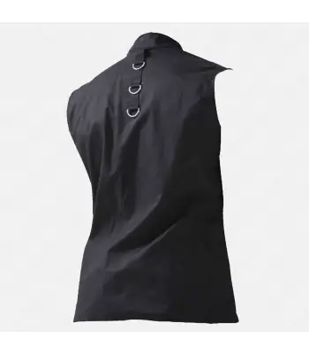 Men Bondage Chains Vest Black Sleeve Less EMO PUNK Vest