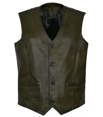 Aeronaut Dusty Green Steampunk Leather Vest