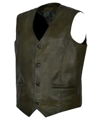 Aeronaut Dusty Green Steampunk Leather Vest
