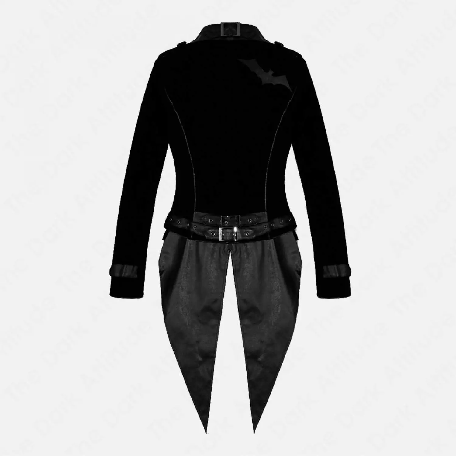 Victorian Black Velvet Tailcoat Women Vintage Vampire Bat Coat