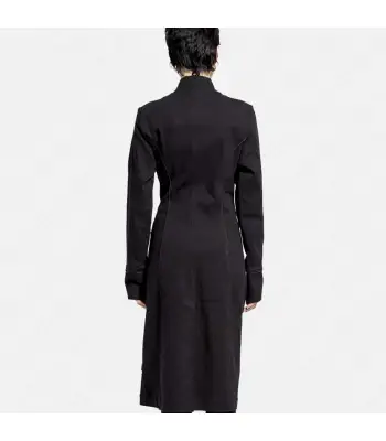 Women Gothic Officers Trench Black Coat