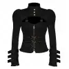 Women’s Black Gothic Bolero Jacket | Steampunk Collar Corset Jacket
