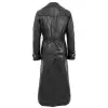 Women Full Length Belted Leather Trench Coat Trinity Long Leather Coat