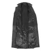 Women Full Length Belted Leather Trench Coat Trinity Long Leather Coat