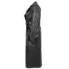Women Full Length Belted Leather Trench Coat Trinity Long Leather Coat