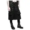 Men punk utility kilt black faux leather gothic kilt