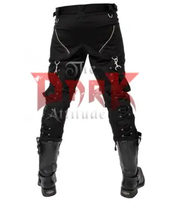 Buckle & Lace-Up Punk Rock Pants
