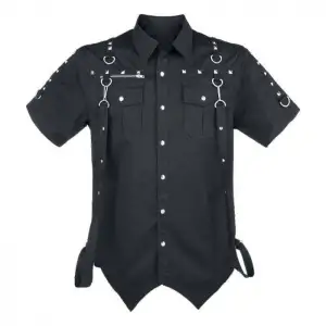 Men's Punk Rock Gothic Shirt with Detachable Straps
