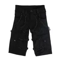 Tactical Gothic Cargo Shorts With Black Chains