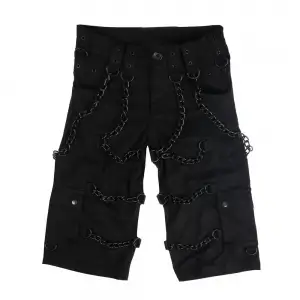 Tactical Gothic Cargo Shorts With Black Chains