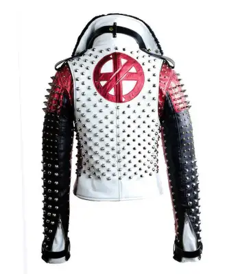 Mens Punk Studded Party Leather Jacket