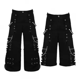 Men's Cyber Goth Punk Convertible Pants
