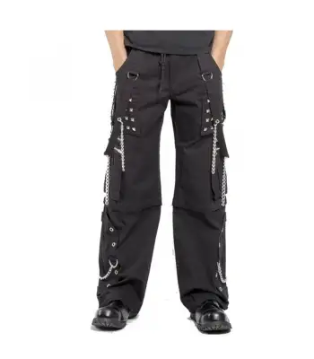 Men Gothic Baggy Studded Pant Punk Rock Bondage Pant Transformer Shorts