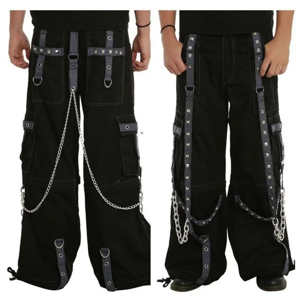Men Gothic Baggy Fetish Trouser Cyber Punk Shorts Pant