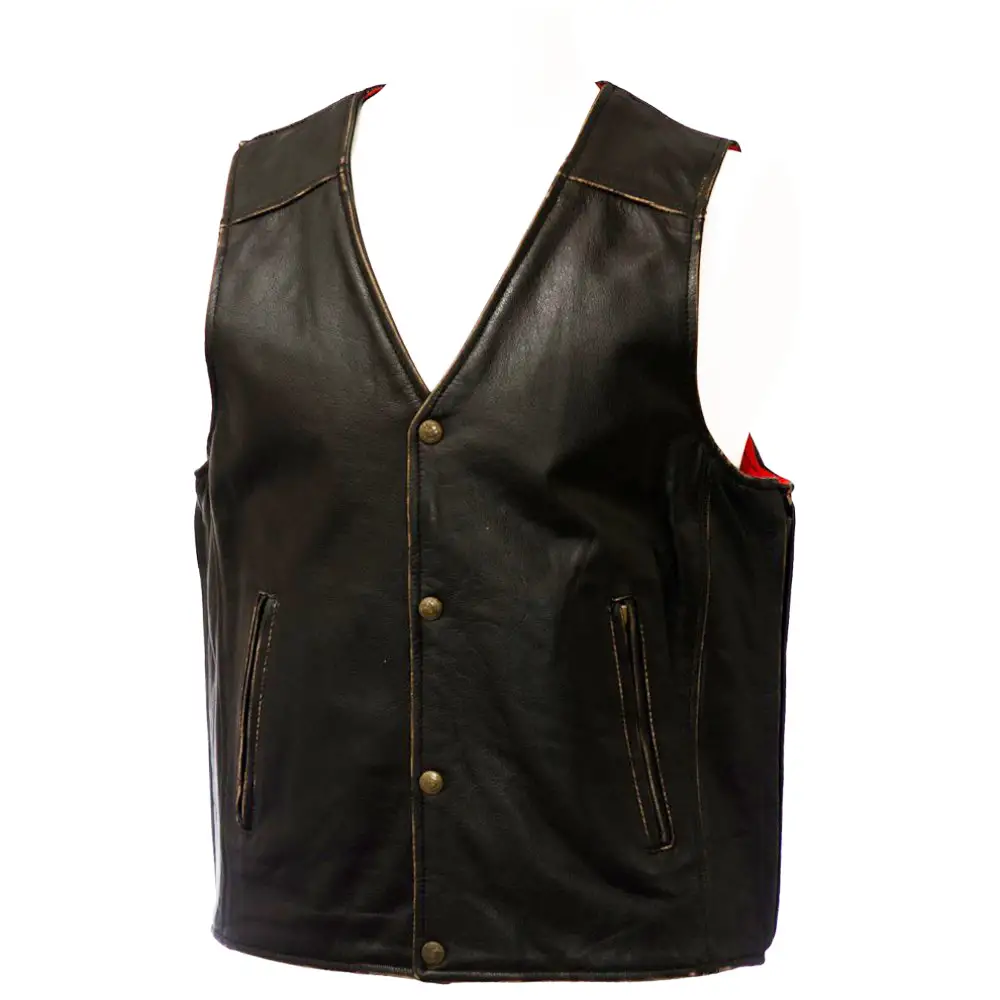 Men Steampunk VTG Genuine Leather Vest | The Dark Attitude