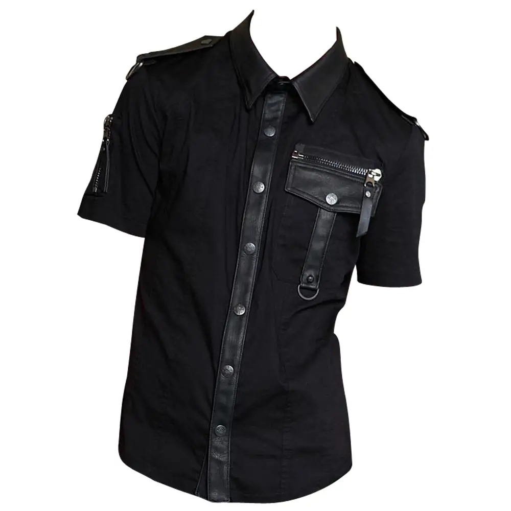 Goth Police Officer Shirt - Punk Banned Half Sleeve Shirt