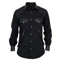 Men Steampunk Button Up Gothic Shirt