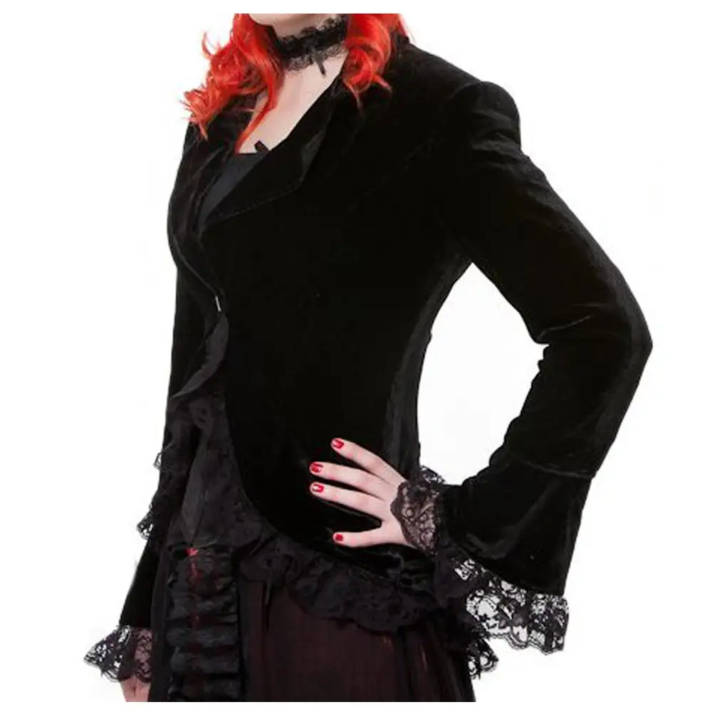 Women Victorian Velvet Lace Jacket Corset Goth Clothing