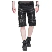 Ironclad Gothic Industrial Shorts With Multiple Zippers