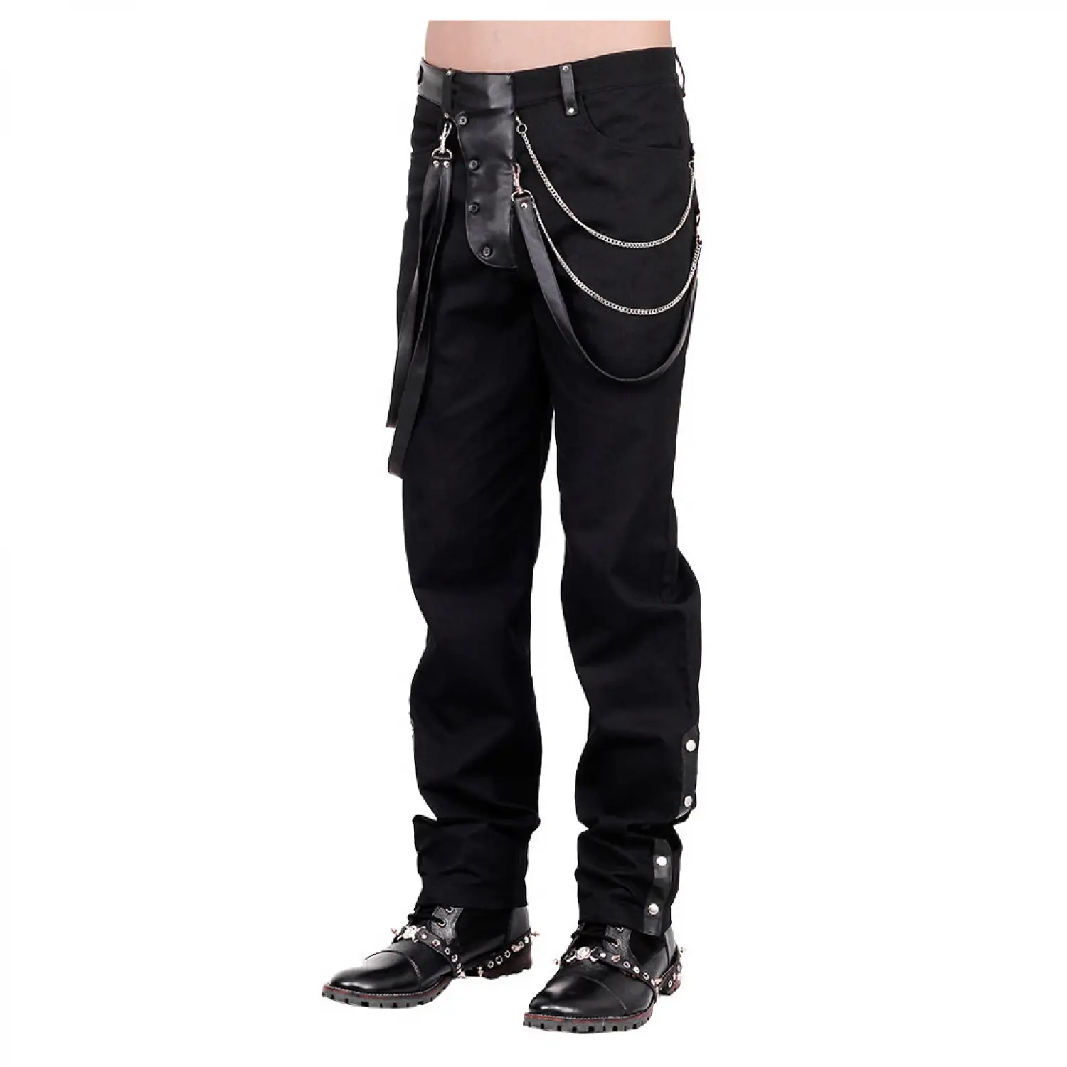 Steampunk VTG Gothic Pants | PVC Straps Trouser Women