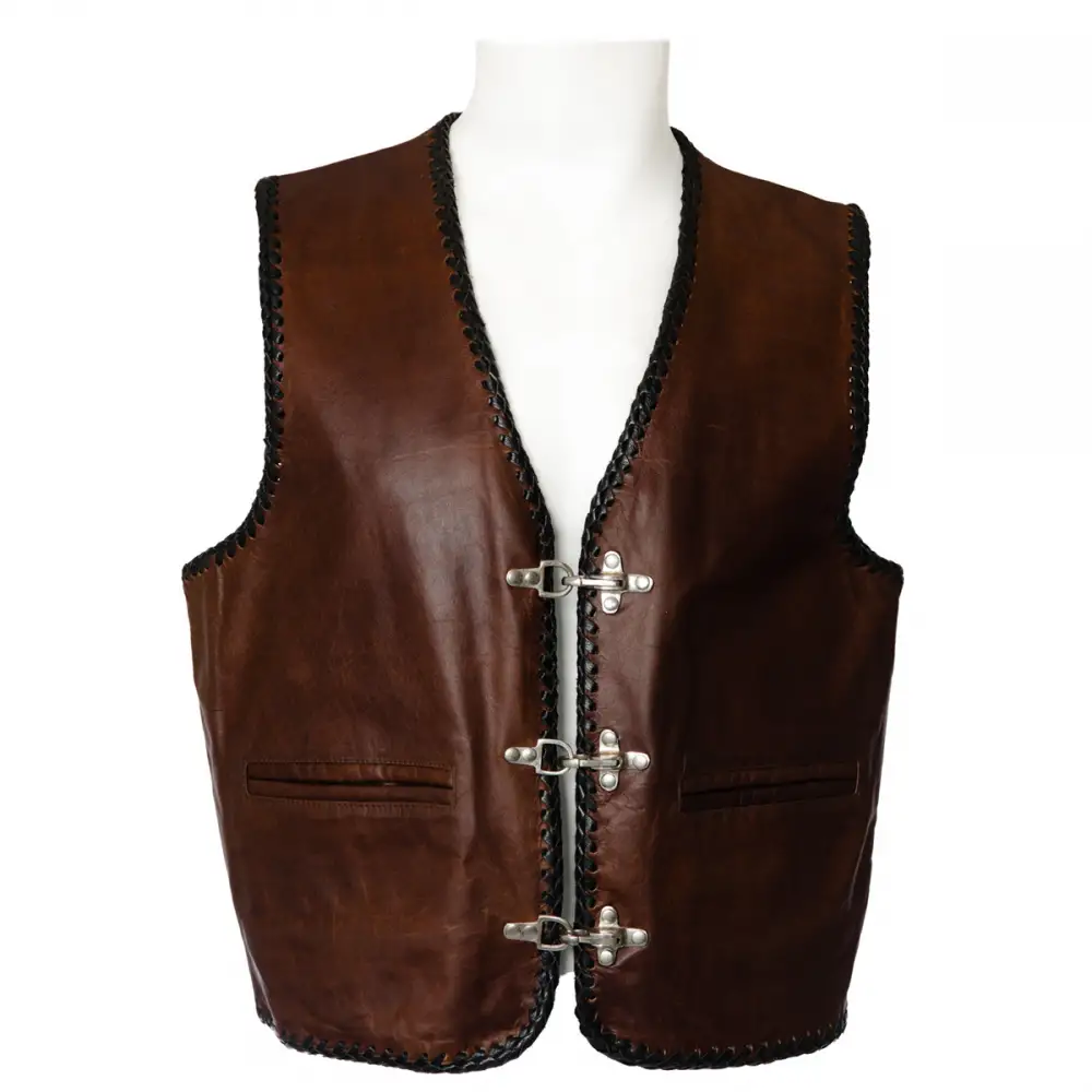 Buy Men Steampunk Brown Leather Vest | The Dark Attitude