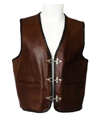 Men's Steampunk Brown Leather Vest