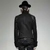 Mens Steampunk Military Style Jacket Gothic Punk Rock Metal Army Jacket