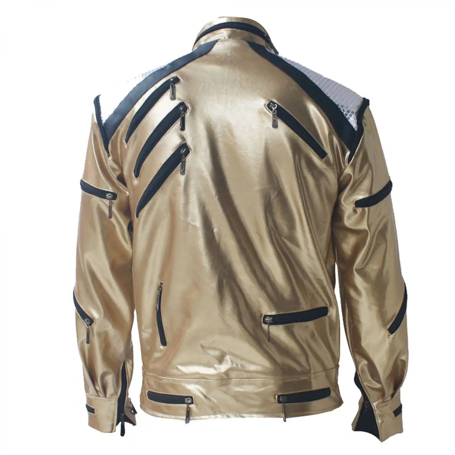 Men Gothic MJ Zipper Leather Jacket