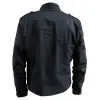 Men's black military drummer jacket with horizontal chest pleats and silver buttons